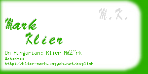 mark klier business card